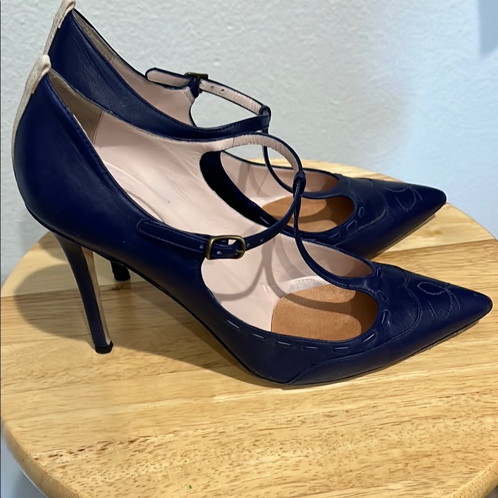 SJP by Sarah Jessica Parker Blue Mary Jane Heels Sz 38
